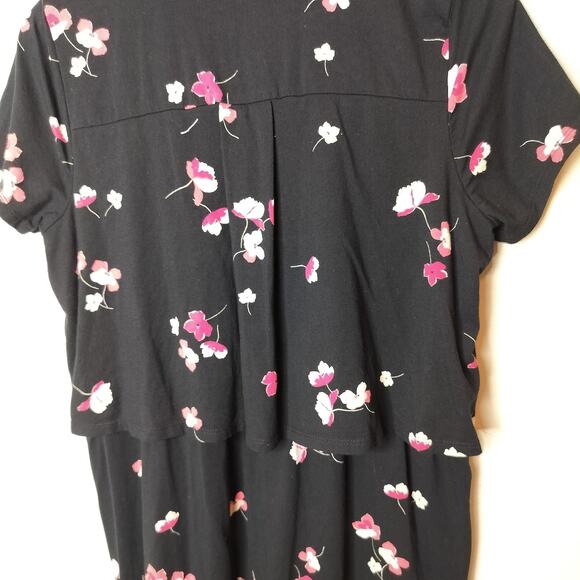 J Jill Floral Dress Stretch Knit Button Front - Picture 7 of 8